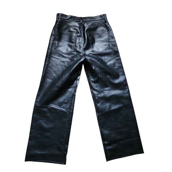 Agolde Recycled Leather Cropped Ren Pants Womens 27 Detox Black Minimalist Punk - Picture 4 of 9